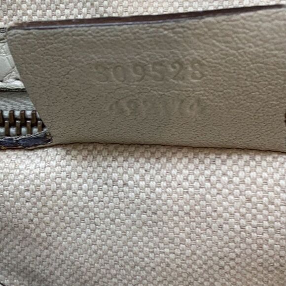 AUTHENTIC GUCCI HANDBAG SHOULDER TOTE OFF WHITE LEATHER - Picture 8 of 15